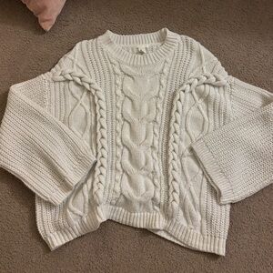 H&M Oversized Cable Knit Sweater - Cream